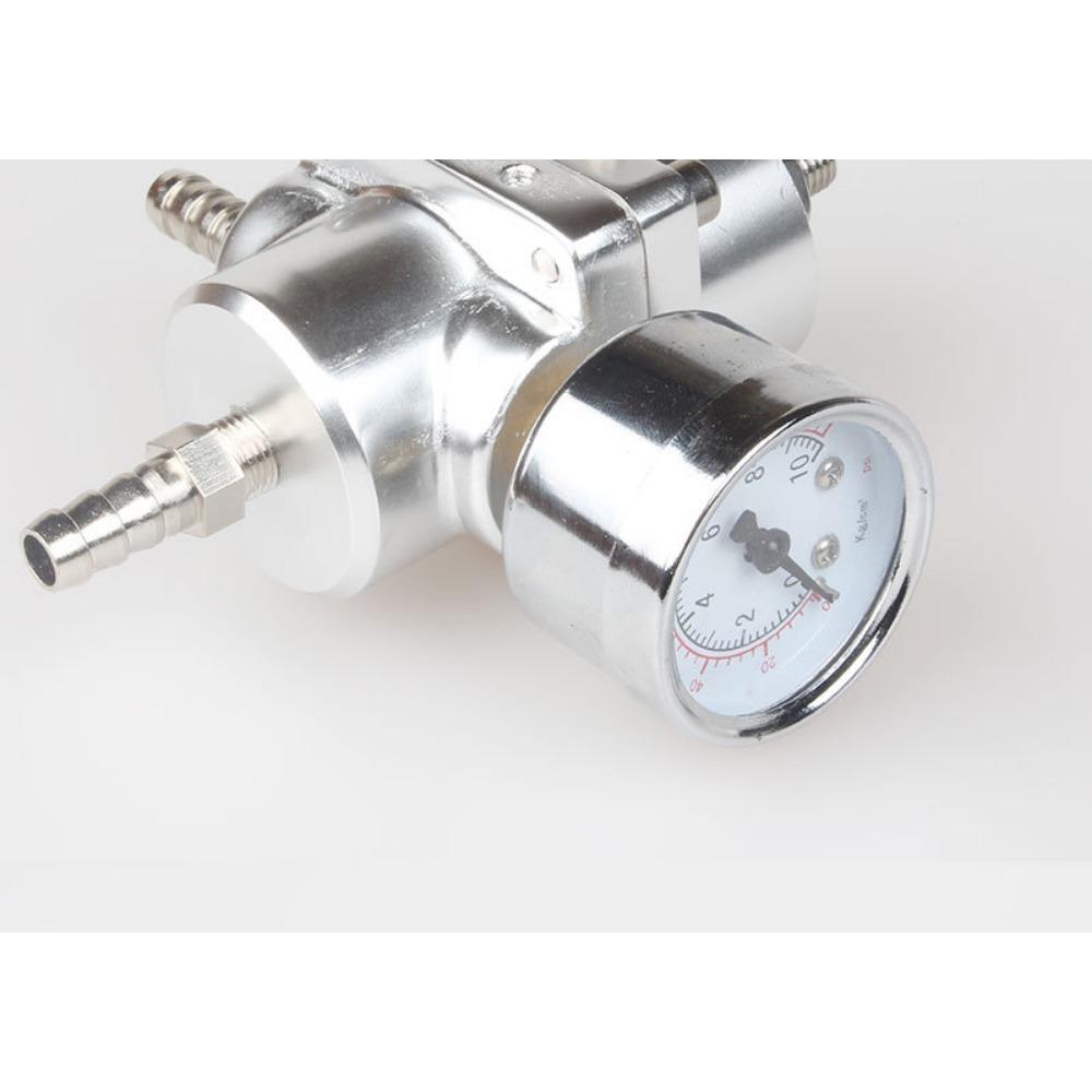 Regulátor tlaku paliva z hliníkové slitiny Univerzální nastavitelný regulátor tlaku paliva FPR s tlakoměrnou hadicí 0-140 psi Nastavitelný