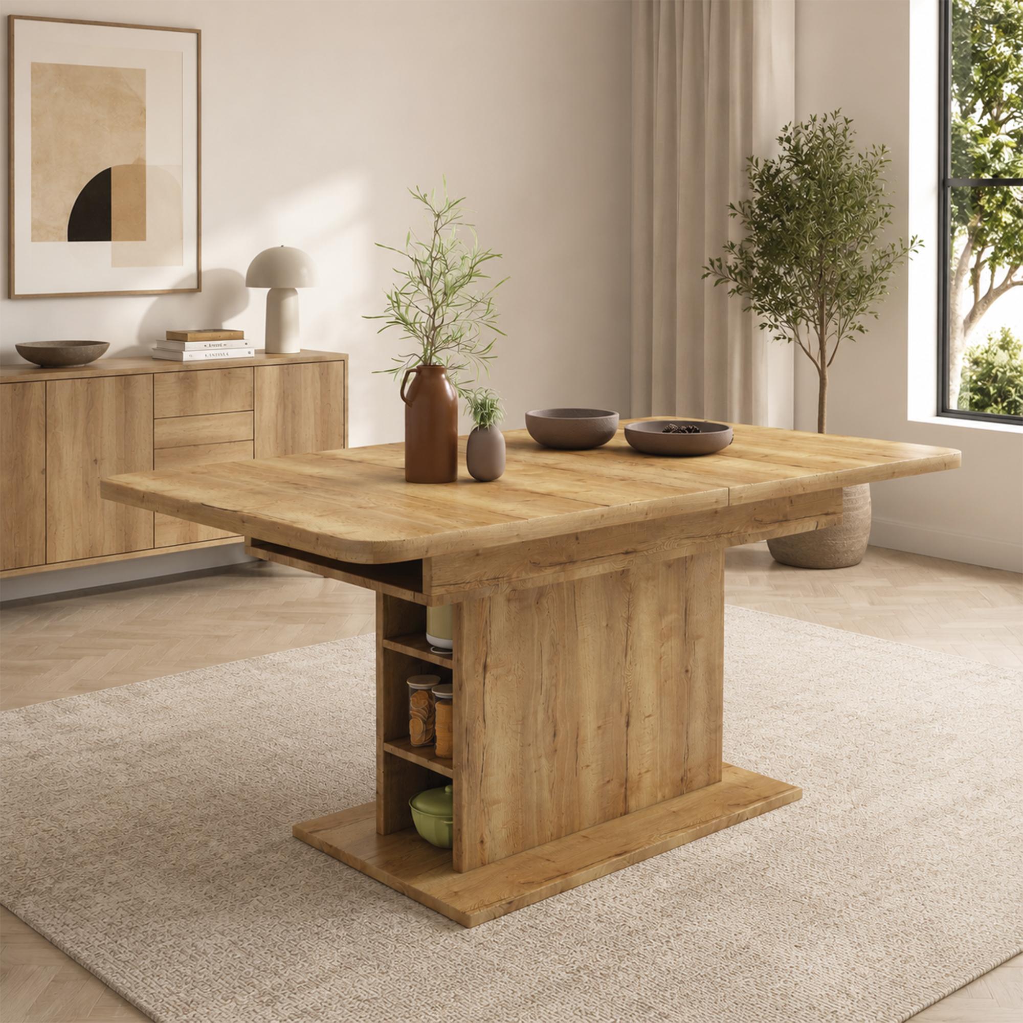 Extendable Dining Table, L110/130*W70*H75, with Storage