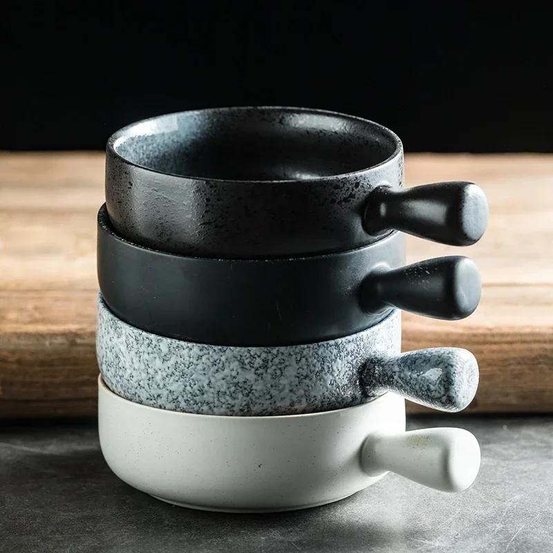 Baking Oven Cheese Baked Rice Salad Bowl Creative Anti Scalding Single Handle  Noodles In Soup Owl Instant Noodle  Fruit Bowl