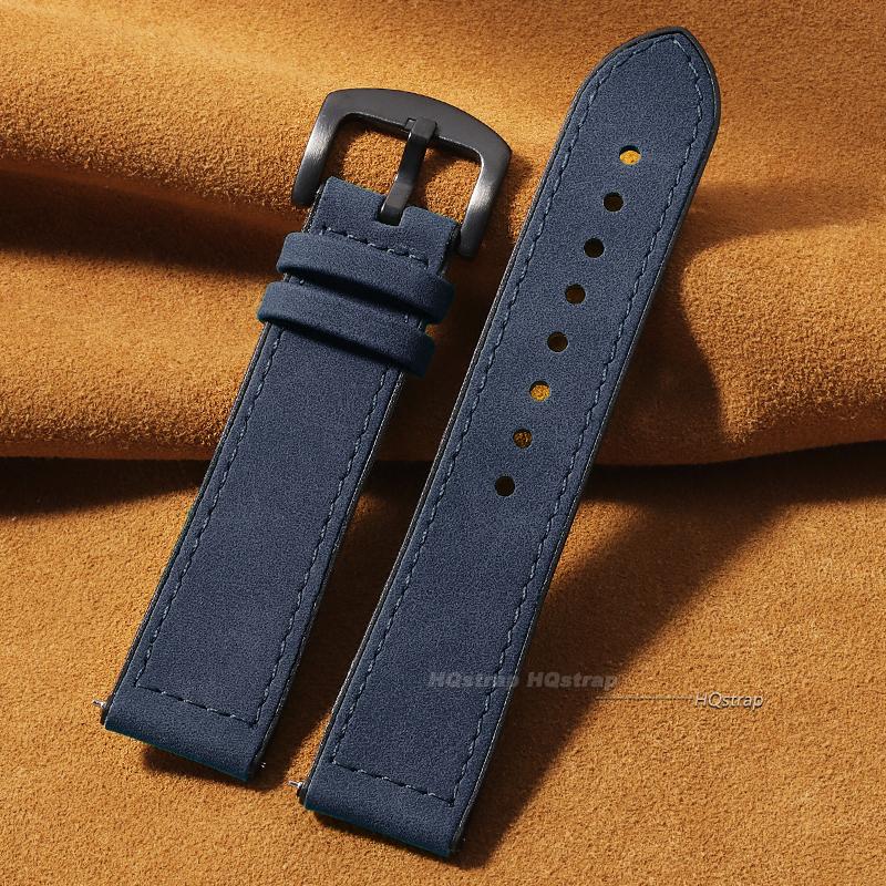 

Quick Release Leather Watch Band Bracelet 20mm 22mm Replacement Wrist Straps Watchbands for Galaxy Wrist Band Women Men Belt 20mm синий