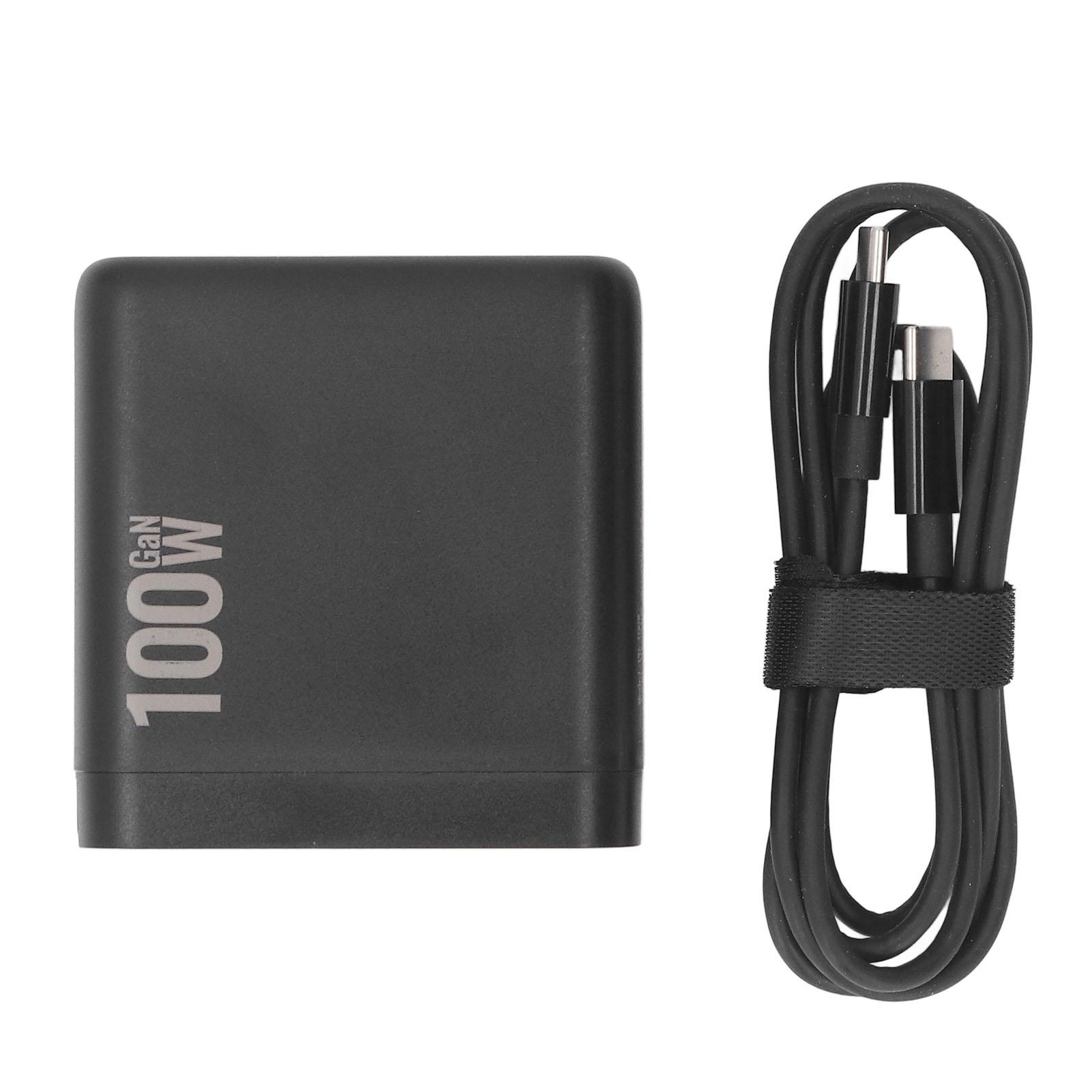 

100 Вт зарядное устройство нитрида галлия с несколькими портами PDQC3.0 для быстрой зарядки, 4 выхода интерфейса для дронов Action C Black