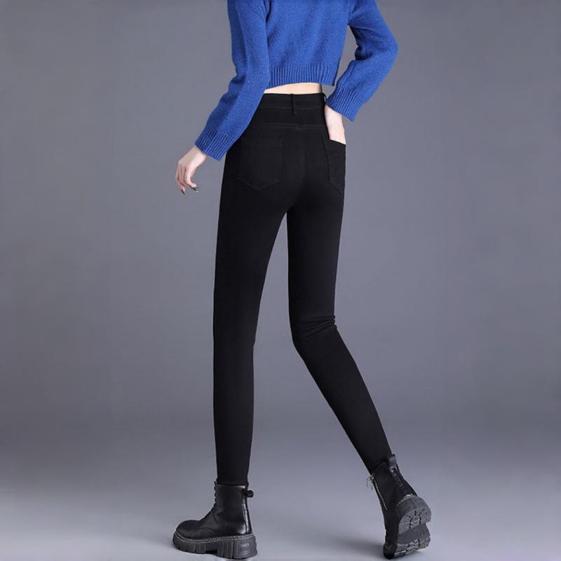 Jeans Skinny Negros de Cintura Alta para Mujer: Pantalones de lápiz adelgazantes, elásticos y que realzan el trasero para primavera/otoño