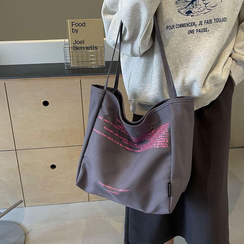 תיק קנבס קיבולת גדולה תיק מכתבים לנשים תיק כתף טוטה