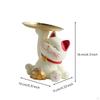 Welcoming Cat Statue Candy Dish Decorative Figurine with Tray Tabletop Fortune for