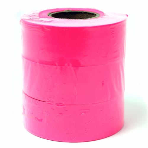 BIGMAN Non-Adhesive Marking Tape, Value Pack of 3, 30mm X 50mm, Fluorescent Pink, BMT50PK3