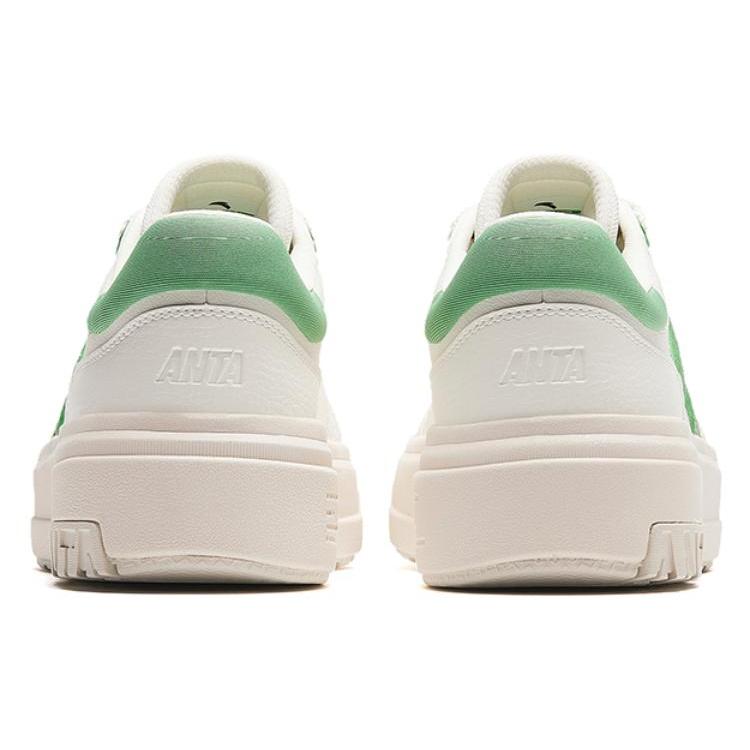 New Anta Life Collection A Road Durable Breathable Low Top Skateboard Shoes Women's White Green 122348071-3
