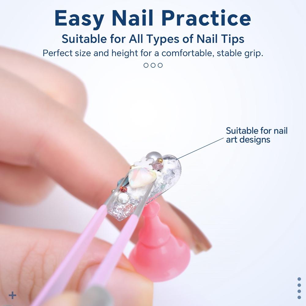 5 Stück/Packung Schach Magnetischer Nagelhalter Set Gel Lack Präsentationsständer Werkzeuge Falschnagelspitze Übungs-Präsentationsständer Nagelkunst-Übung