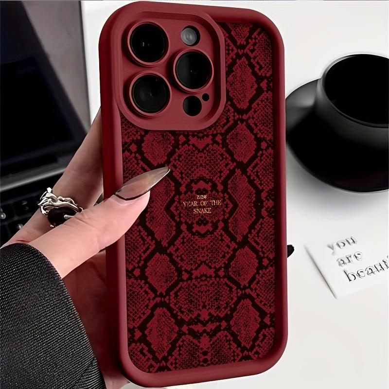 Coque de téléphone motif peau de serpent adaptée pour iPhone 17 16 15 14 13 12 11 Pro/Max/Plus coque arrière anti-chute et antichoc
