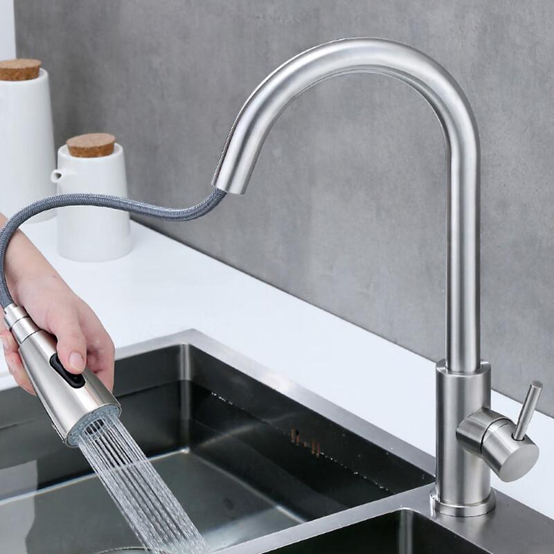 304 Stainless Steel Pull-Out Kitchen Faucet
