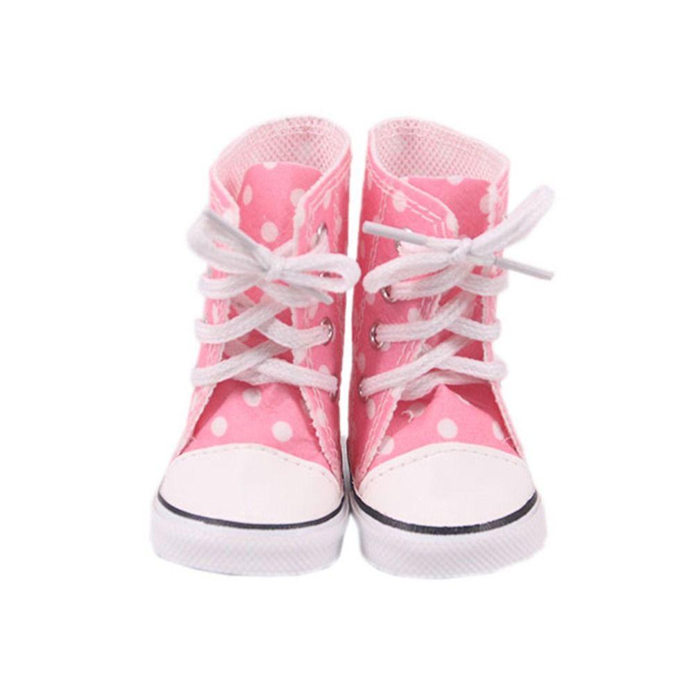 DIY Russia For 43cm Baby 7cm American Doll Shoes Flowers Sneakers Boots 18Inch Doll Canvas Shoes