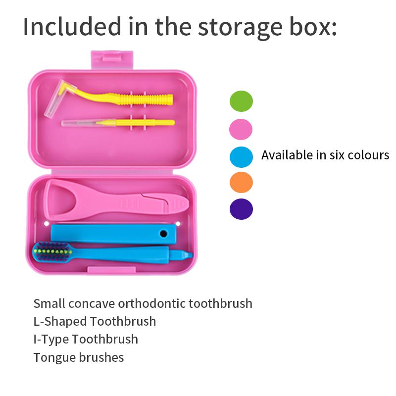 1box Dental Oral Cleaning Care Kits Portable Daily Travelling Orthodontic Care Interdental Brush Tongue Scraper 2028