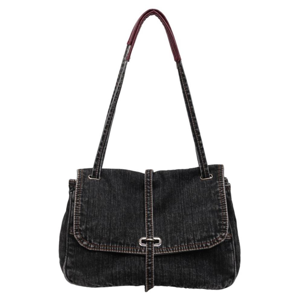 

Simple Canvas Shoulder Bag Large Capacity Vintage Handbag Fashionable Canvas Tote Bag Girl чёрный