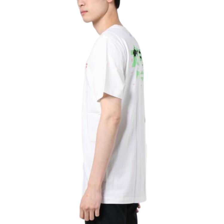 Nike Solid Color Logo Print Pullover Crew Neck Short Sleeve T-Shirt Men Tops White DC9194-100