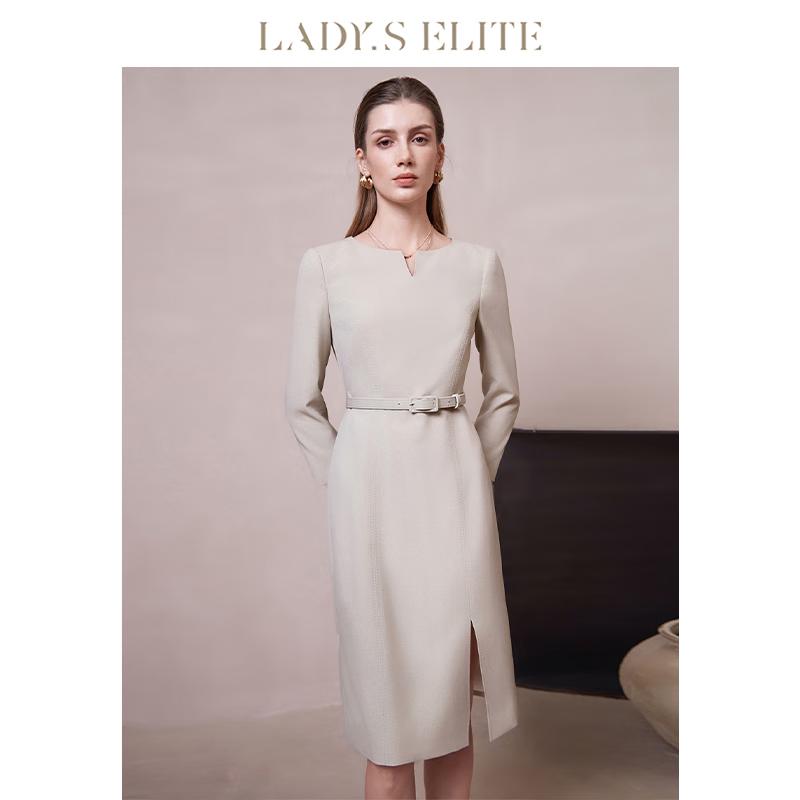 LadyS Elite Melody Light Luxury V-Neck Midi Dress