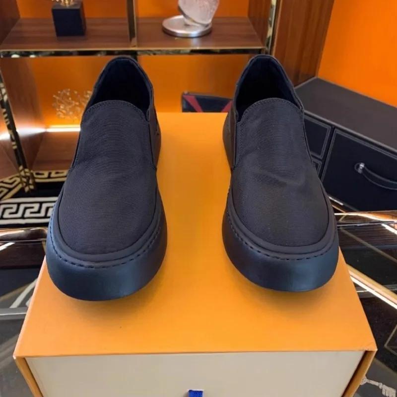 Pánské plátěné boty Černá Jednobarevné Pánské ležérní boty Prodyšné Pohodlné Nazouvací Ploché Lehké Mokasíny Chaussure Hommes