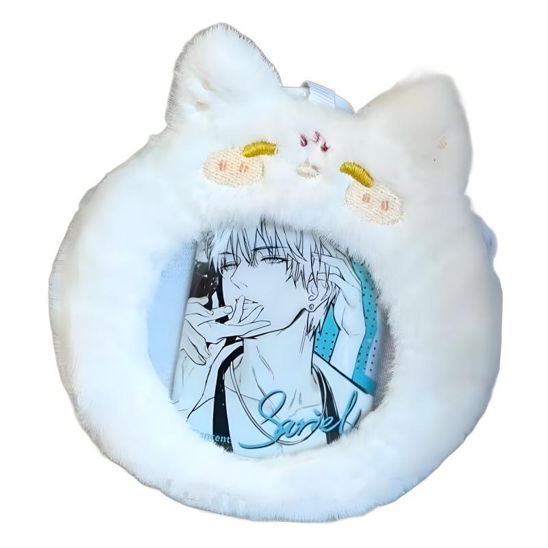 Meow Fox Plush Ita Bag: Cute Transparent Wallet & Storage for Students