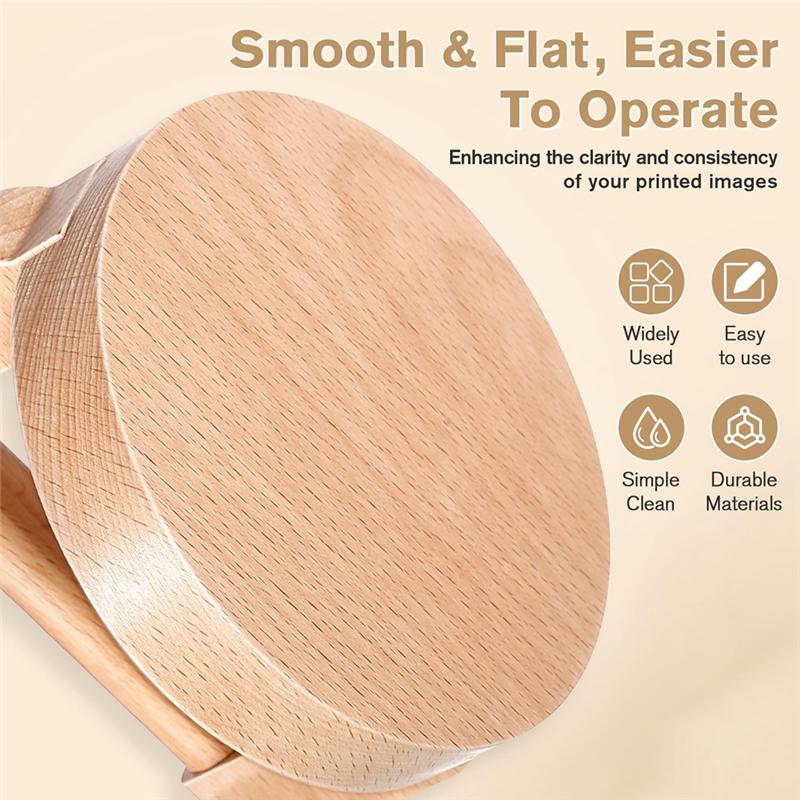 M-Moderno-Strumento per Incisione su Linoleum Baren in Legno per Calcografia Strumento per Incisione su Blocco di Faggio
