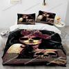 3D Horror Gothic Vrouwelijke Schedel Dood Meisje Dekbedovertrek Beddengoedset, Dekbedovertrek Bedset Quiltovertrek Kussensloop, Queen Size Beddengoedset