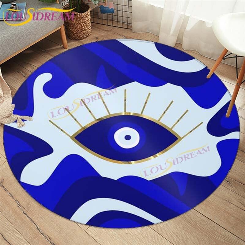 Коврик от сглаза, украшение дома, ковер Хамса, пальма, мандала, ковер, ковер для гостиной, шикарный круглый ковер в стиле бохо, круглый ковер, стул, круглый ковер 60cm