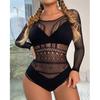 Bodysuits Costume Sexy Woman Sexy Mesh Underwear Erotic Sleepwear Hollow Out Bodysuit Perspective Hot Playsuits