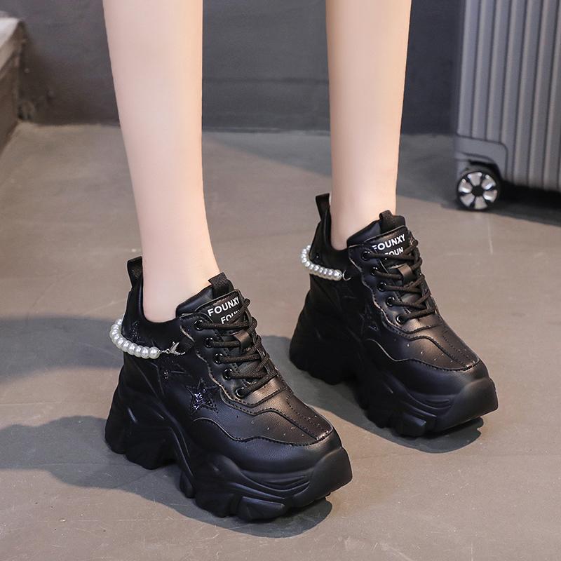 Fashion High Quality High Platform Shoes Woman Autumn Chunky Sneakers Increased 10cm Ladies Shoes Trainers Zapatillas Deportivas Mujer