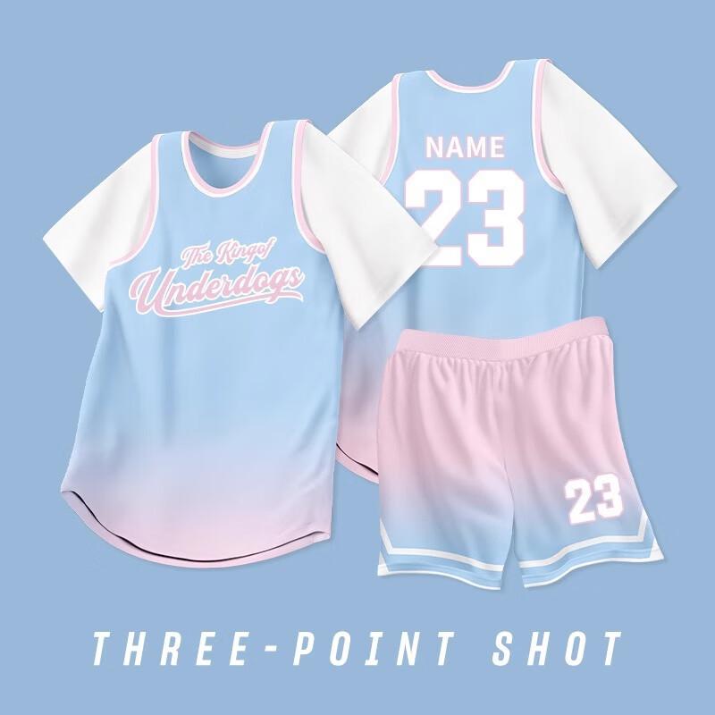 Unisex basketbalový dresový set s falešným dvoudílným designem
