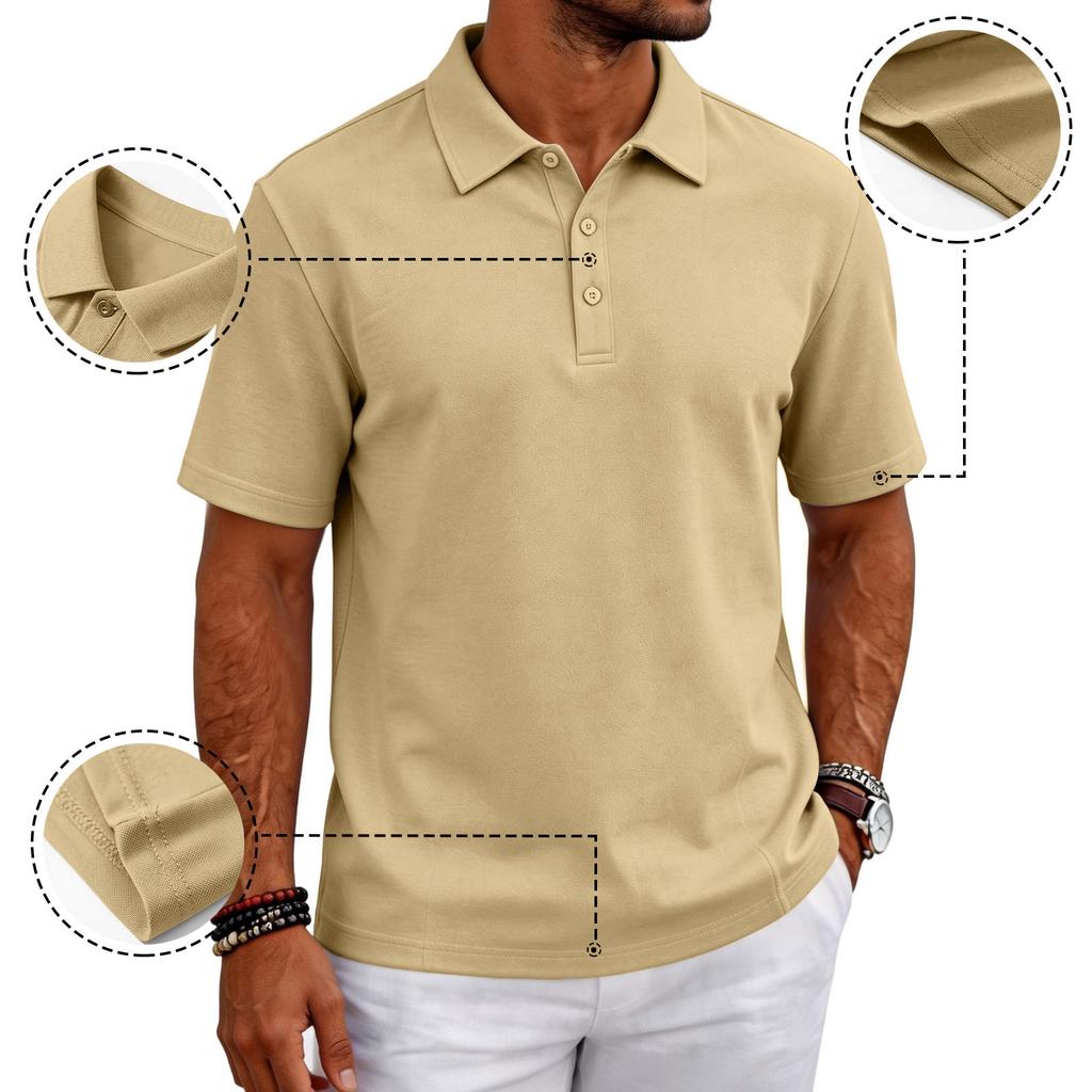 Men’s Casual Polo Shirt Short Sleeve Breathable Classic Fit Top for Everyday Outdoor Wear mens polo shirts short sleeve golf polos for men