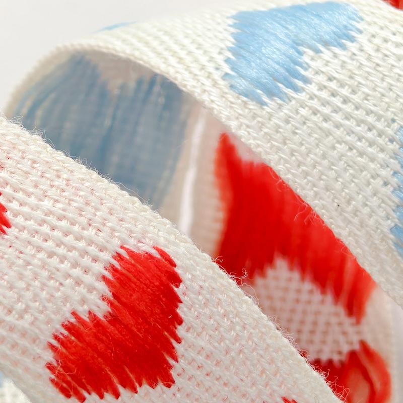 5 Yards/Roll Christmas Ribbon Wedding DIY Craft Ribbon Christmas Decorations Love Jacquard Embroidery Ribbon Handmade 16mm