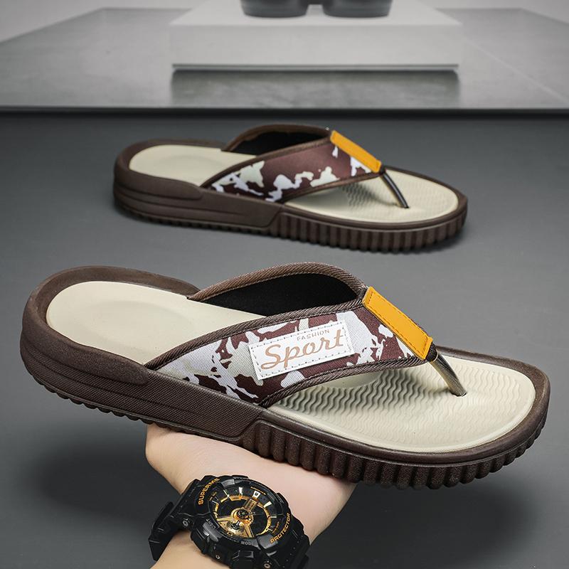 

Flip-flops men s summer wear non-slip and wear-resistant pinch slippers men s outdoor seaside Vietnamese beach cool slippers 40