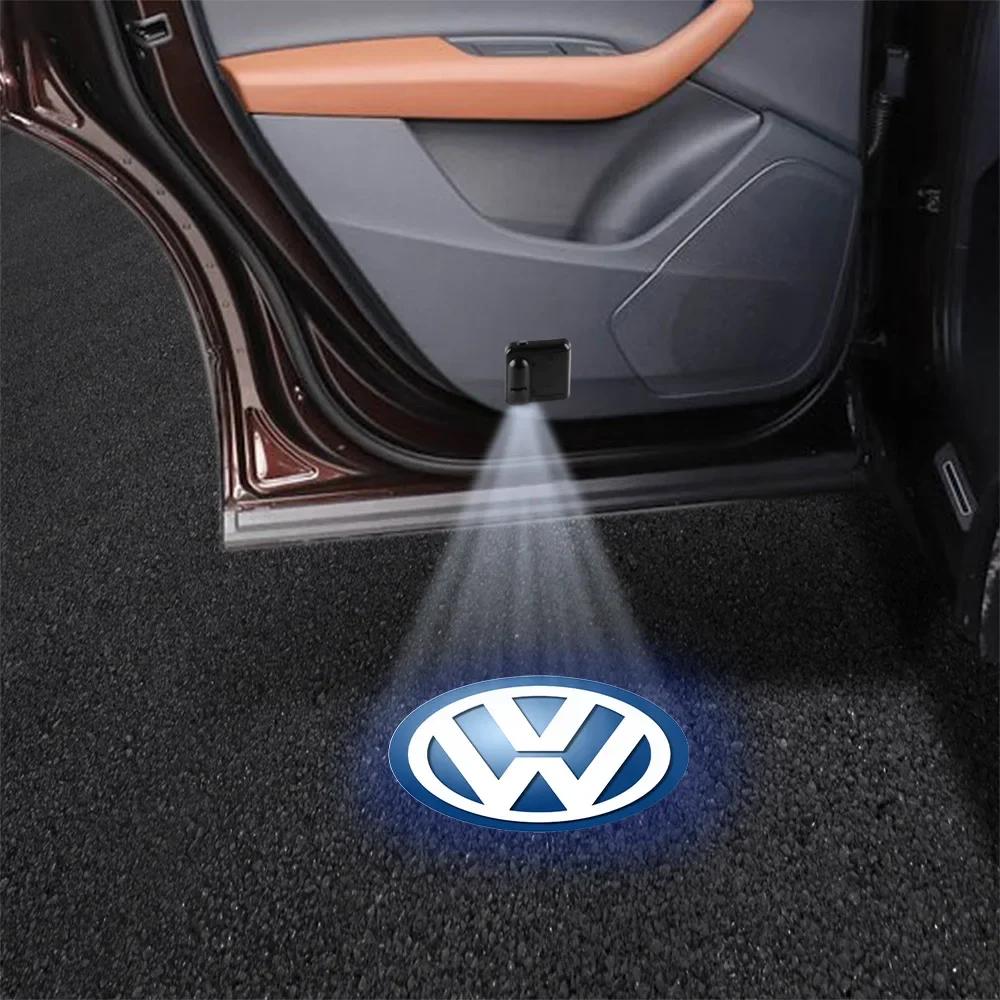 BHMTQ1 For VW 2PCS Car Door Welcome Lamp Battery Free Installation Is Suitable for Volkswagen Golf 5 6 7 Jetta Polo Caddy GTI Bora MK
