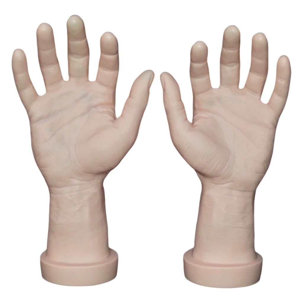 2X Sturdy Male Hand Models Ornament Realistic Male Hand Models for Accessories Photography and Educational Courses
