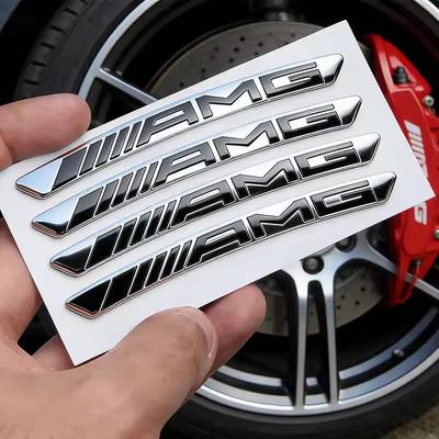 4pcs Aluminum Car Badge Wheels Rims Sticker Auto Accessories For Mercedes Benz AMG C180 C200 W108 W124 W126 W140 W168 W169 W176