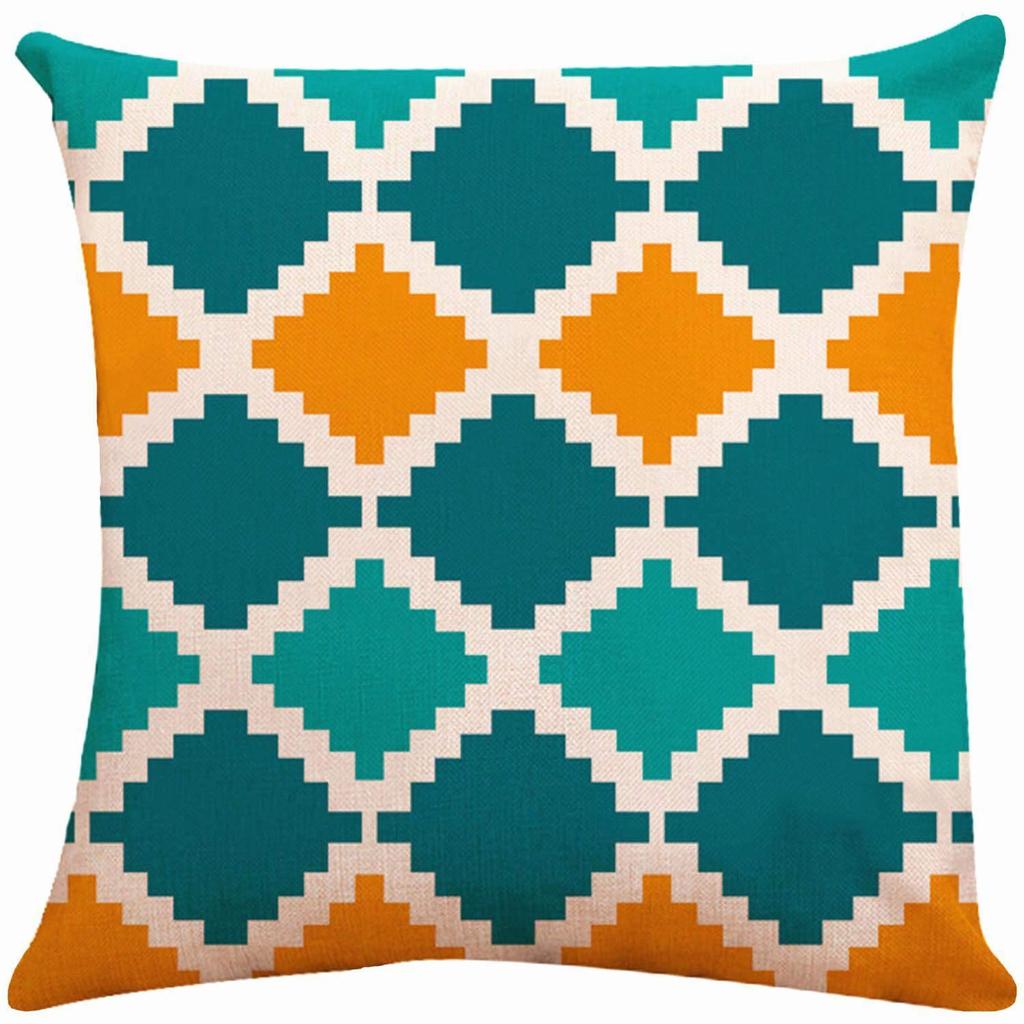 Home Decor Colorful Geometric Pattern Digital Print Pillowcases Pattern Cushion Cover Suitable for Sofa Bedroom Car Pillow Cover