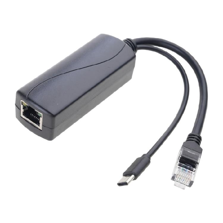 Durable Gigabit PoE Splitter for Camera PoE Separator 15cm Cable Length