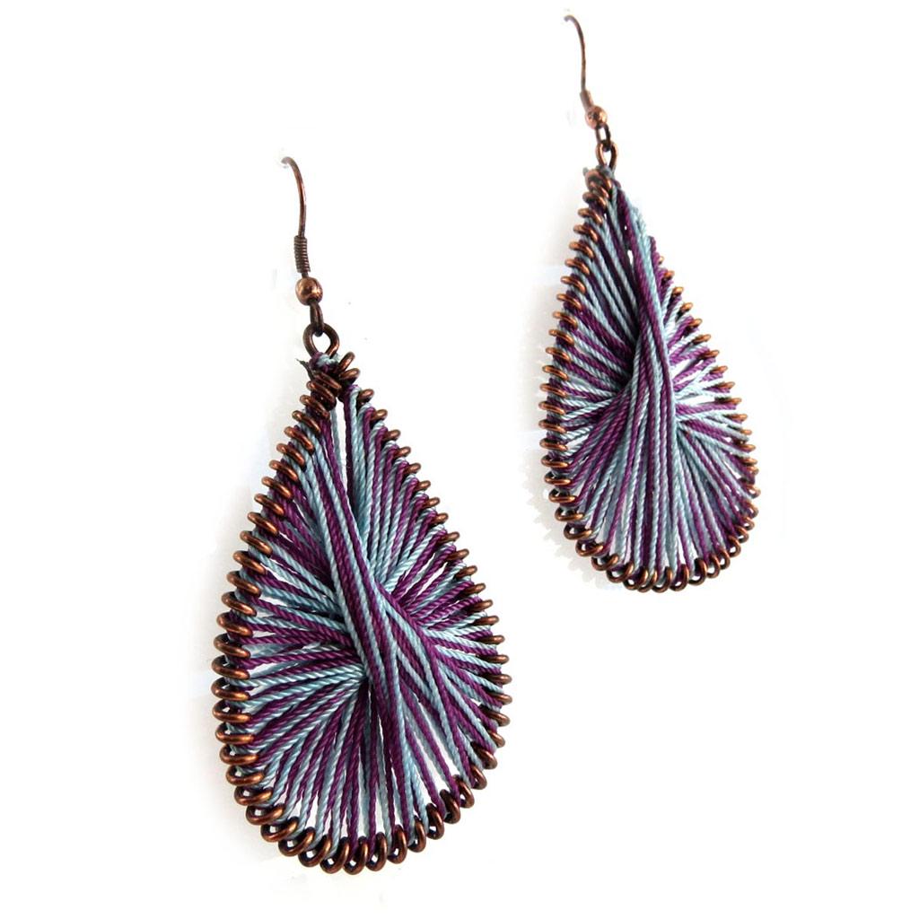 Les Trésors De Lily [B8365] - Boucles 'Paons' violet/ Violet