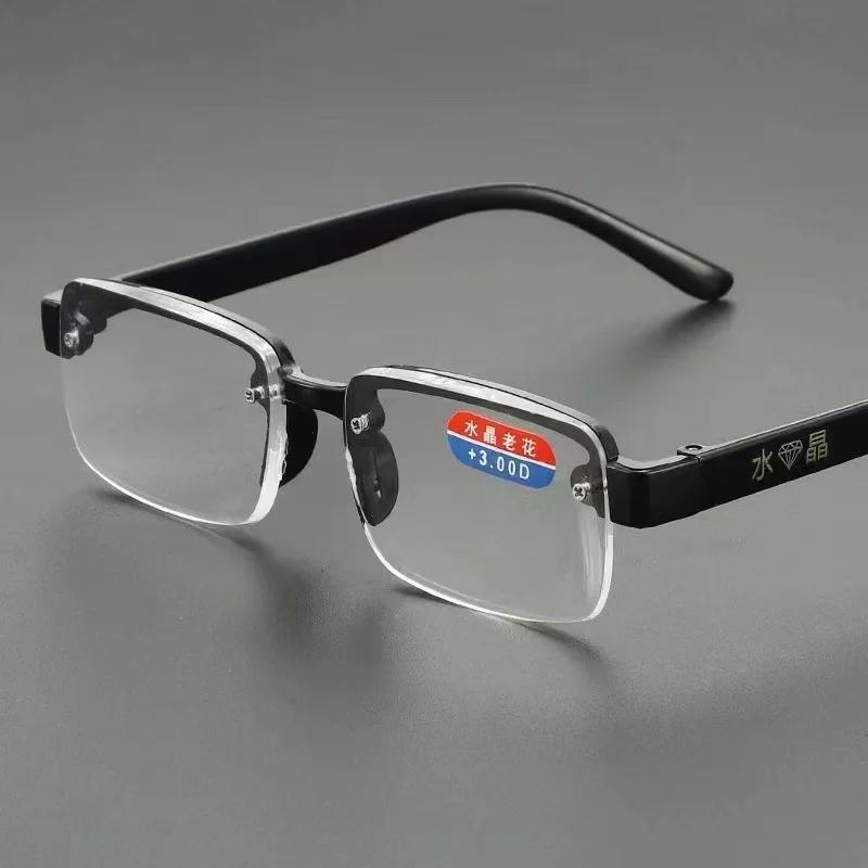 

Высококачественные полуободковые очки для чтения для мужчин, очки от пресбиопии из натурального оригинального камня +1.0 +1.5 +2.0 +2.5 +3.0 +3.5 +4.0 4.0