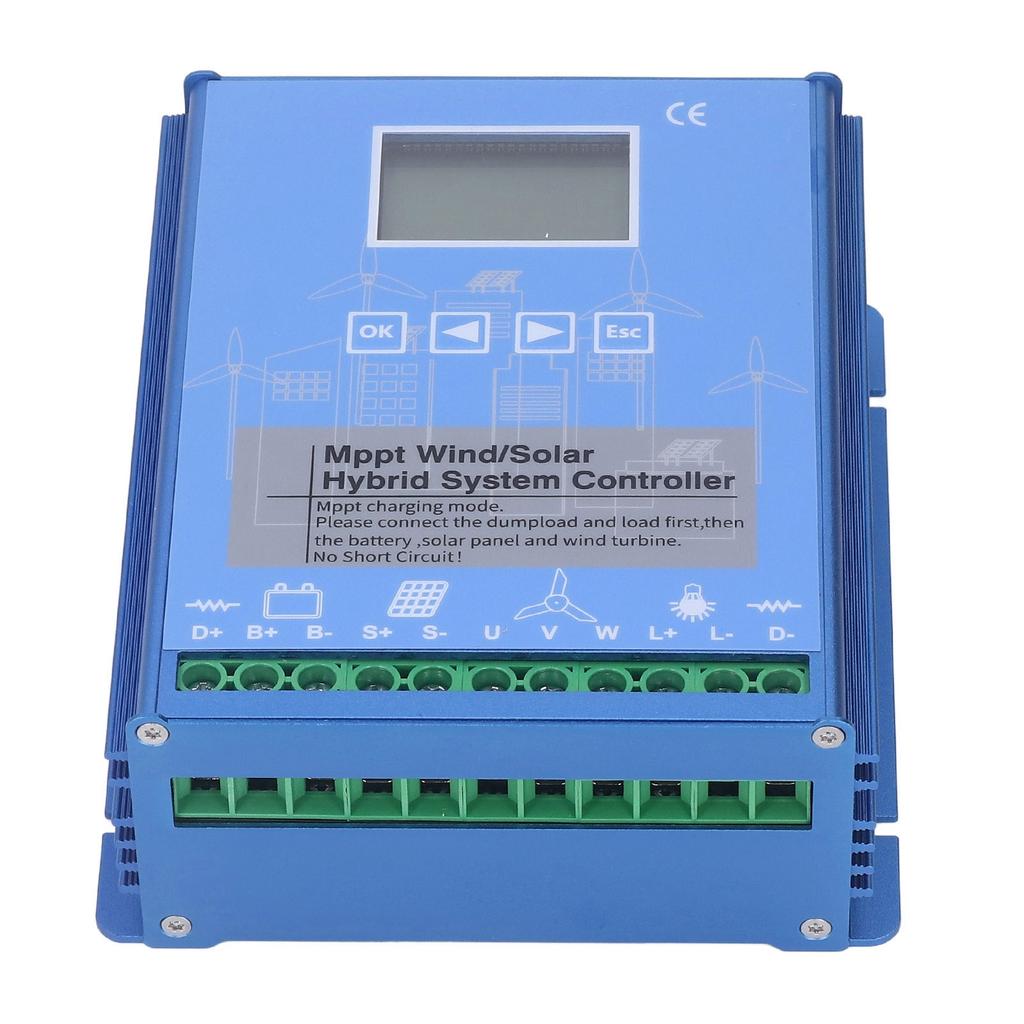 Controler hibrid solar eolian MPPT Boost Incarcare 12V 24V Baterie cu acid litiu cu Bluetooth Albastru