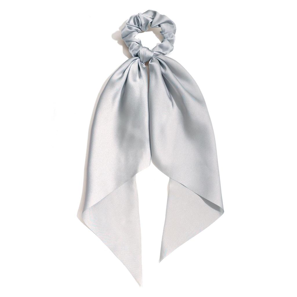 Spring Satin Knot Triangle Scarf: Solid Color Hair Accessory for Women & Girls