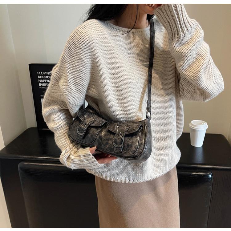 IELGY Retro Commuter Underarm Bag Fashionable All-Match Shoulder Bag Niche High-End Handbag