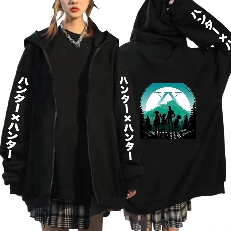 Anime HUNTER x HUNTER full-time hunter print hooded sweater cross-border hot sale casual loose cardigan