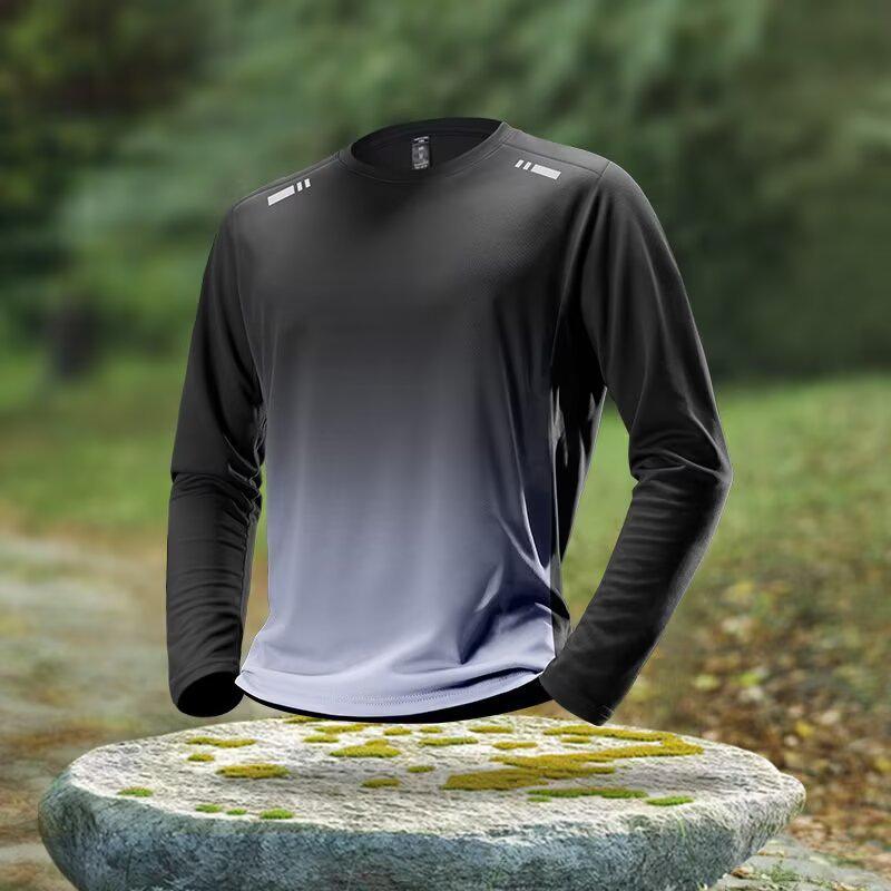 Herren Schnelltrocknendes Langarm-Sportoberteil für Laufen, Radfahren, Fitness und Outdoor-Aktivitäten.