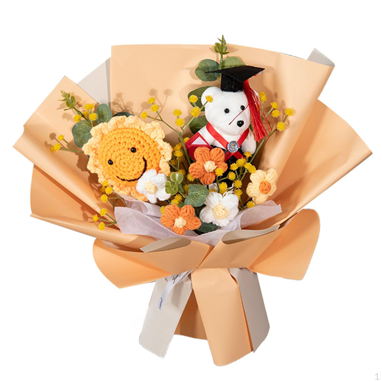 

Букет крючком, Вязаный букет на выпускной, на День матери, на свадьбу, Light Orange