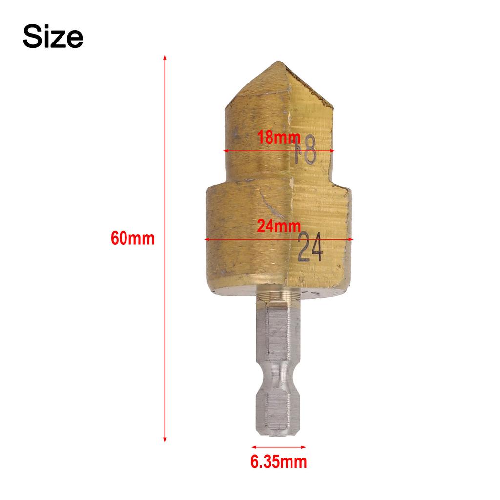 1 Pcs 6.35 Mm Hexagonal Shank Drill Bit Water Pipe Expansion Drill Punch Plumber Hole Expanding Tool Power Tool Accessories