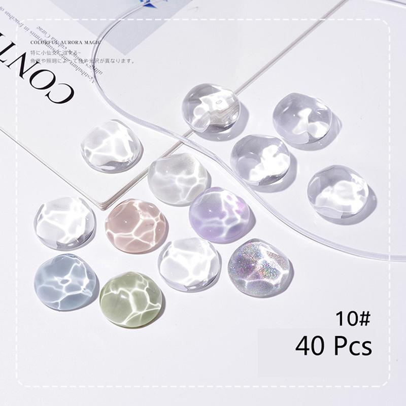 40Pcs Transparent Glass Nail Art Display Showing Polish Color Board Tips Tools