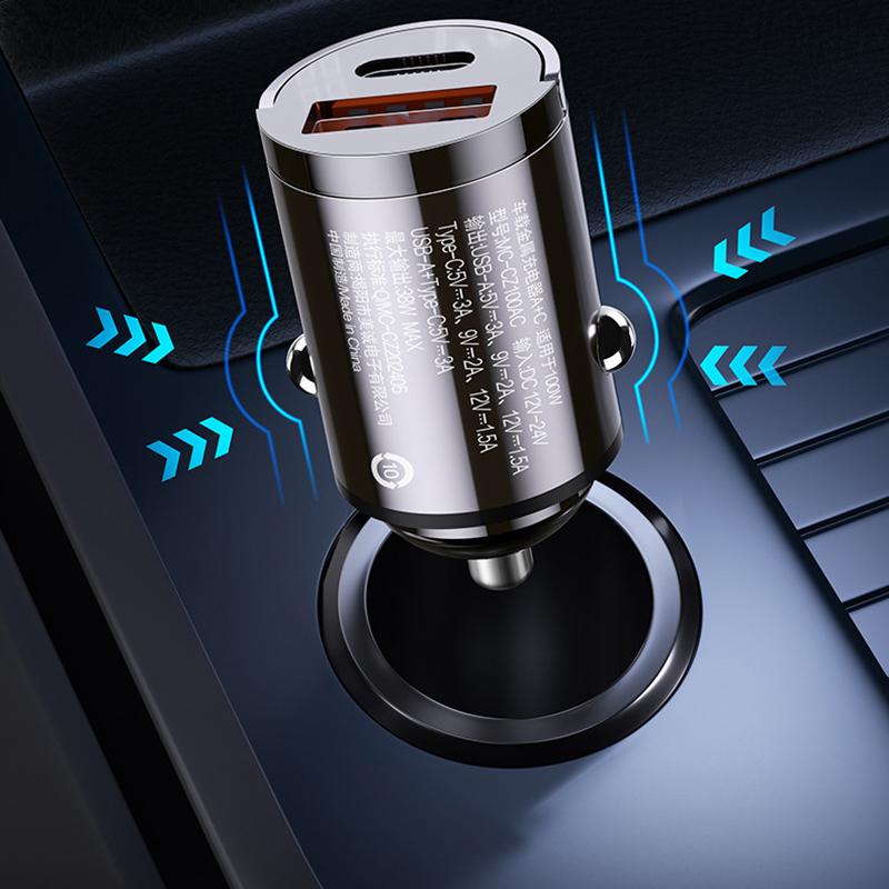 100W Autolaadija Kahe Pordiga Ülikiire Laadimise Adapter Kiirlaadimine Pd Qc 3.0 iPhone'ile Samsungile Xiaomile Huaweile Autoadapter