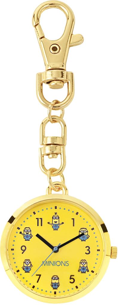 Fieldwork Minions Analog Watch with Japanese Easy to Attach with Keychain Bag Normal Movement, Hook, Watch, Charm, KC, MIN003-2, Women's