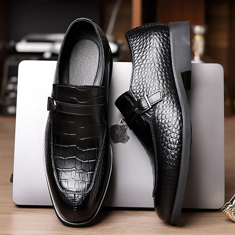 Men Social Shoes Leather Casual Spring Autumn Pointed Toe Dress Shoes Man High Quality Party Legitimate Suit Men's Shoes