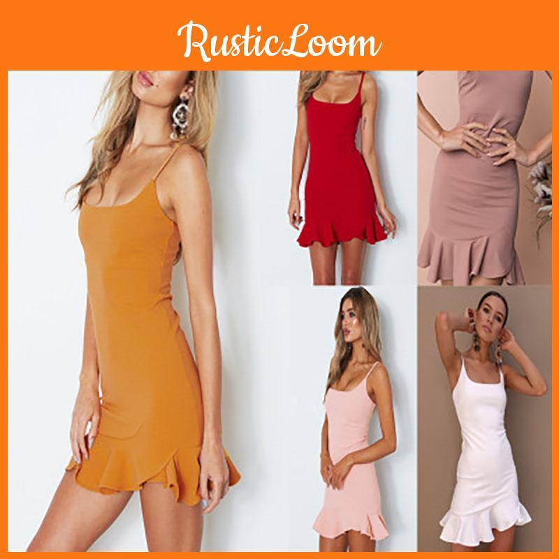 Stylish Women Fashion Mini Pleated Sling Dress Skirt Sleeveless Cocktail Dress