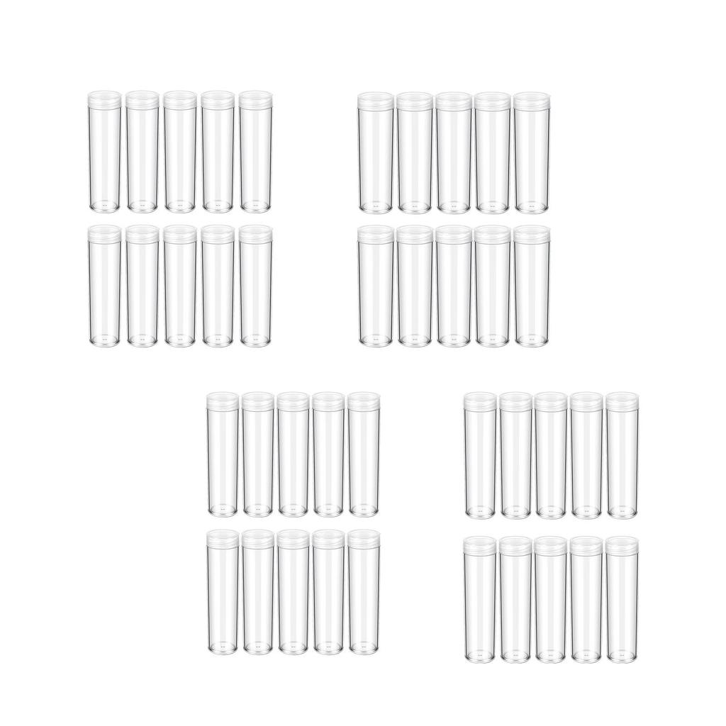 10 Stück Münzaufbewahrungsröhrchen Stabil Rund für Münzsammlung Transparent
