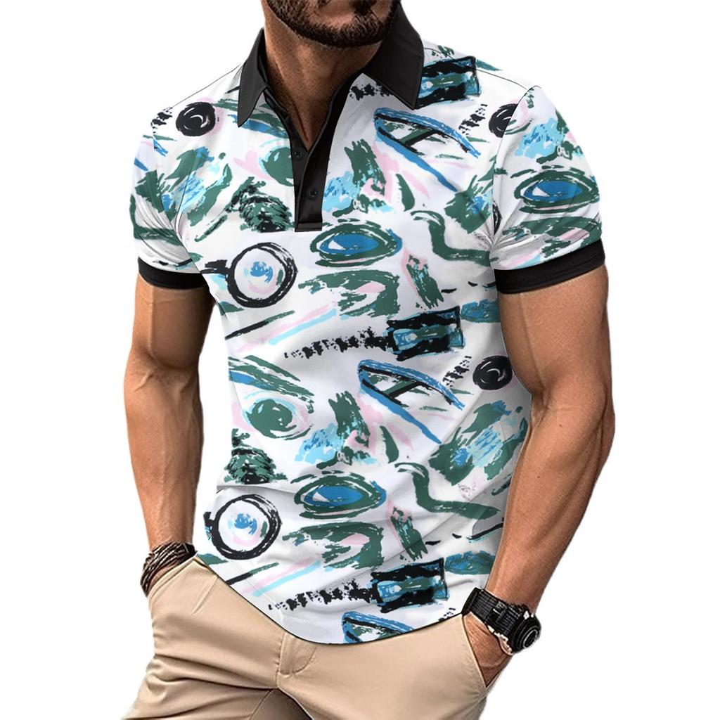 Men's Summer Short Sleeved T-shirt Polo Top